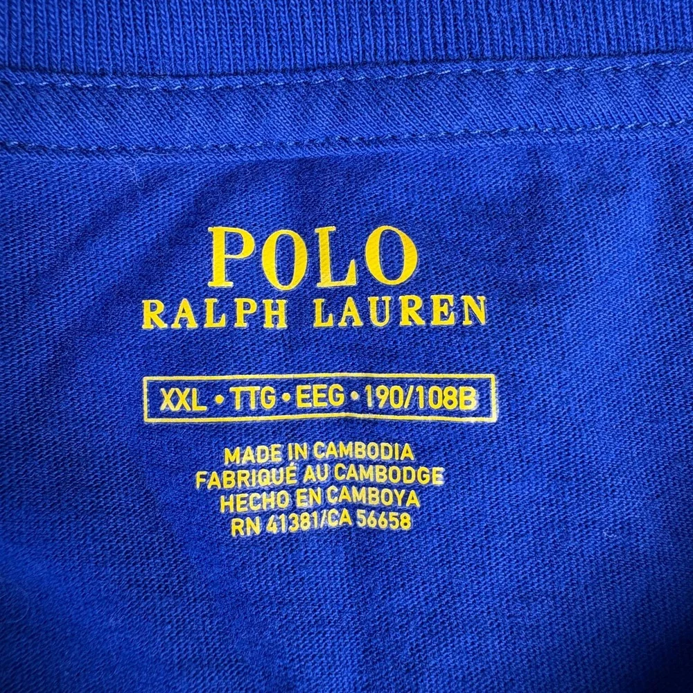 Polo Ralph Lauren Mens XXL Royal Blue Short Sleeve Pony Logo Crew Neck T-Shirt